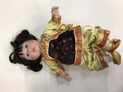 Lot 1813 - Doll by Heidi Plusczok 'Shantala' 2007 limited edition 3 of 120, 52 cm plus a chinese doll by Leonardo Collection.