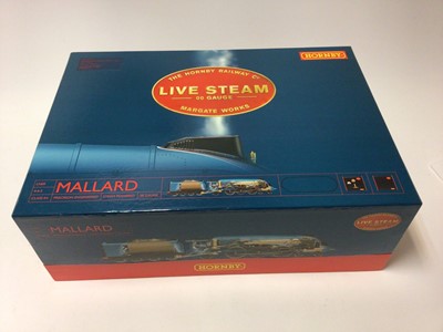 Lot 233 - Hornby OO gauge 4-6-2 Class A4 precision engineered Mallard live steam powered locomotive and tender, complete with accessories, boxed, R1041
