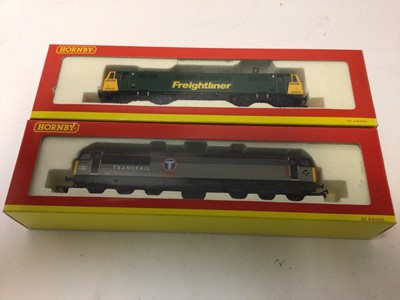 Lot 239 - Hornby OO gaue Transrail Co-Co eletric Class 56 locomotive 56066, R2107D, plus Railfrieght Bo-Bo electric Class 86 locomotiv 86631, R2241A, both boxed (2)