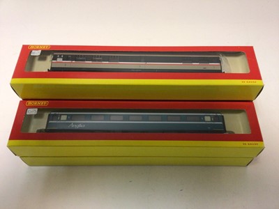 Lot 241 - Hornby OO gauge Anglia Railways Carriages R 4138A, R4137A (x2) & R4136A (x2), plus five BR carriages, GWR coach, LMS coach R434 and Harry Potter Howarts Express coach R4148A, all boxed and a collec...