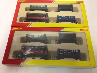 Lot 257 - Hornby OO gauge Railroad Train Pack (x2), R2669, Coal Waggon Pack, R6397, Fuel Tanker Pack, R6366, 3 HEA Hopper (weathered), R6152B, plus waggons, all boxed and some unboxed waggons (qty)
