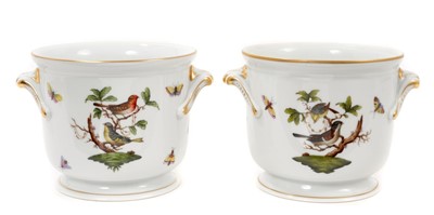 Lot 205 - A pair of Herend cache pots