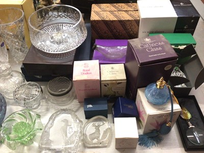 Lot 331 - Quantity of boxed glass ware and other glass including Caithness atomiser, Waterford crystal bowl and posy vase, Royal Doulton, Mappin & Webb etc and Art glass vase
