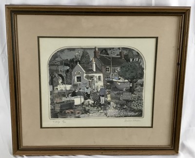 Lot 134 - Graham Clarke signed limited edition etching - Tilly's, 171/300, in glazed gilt frame