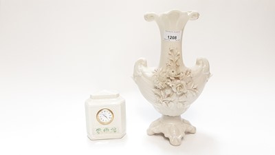 Lot 1208 - Belleek encrusted vase