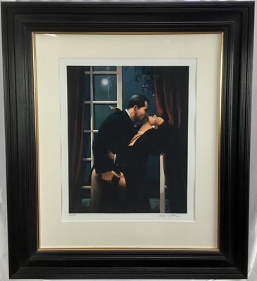 Lot 154 - Jack Vettriano - signed limited edition colour print in glazed frame- 'Night Geometry', purchased from The Portland Gallery, London