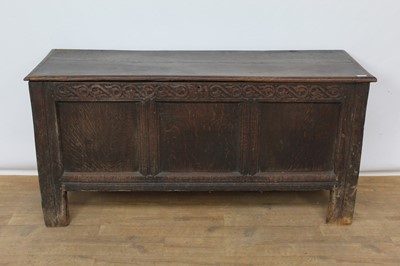 Lot 1429 - 17th century carved oak coffer