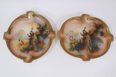 Lot 216 - Two Worcester cabinet plates