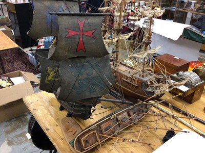 Lot 2697 - Three wooden model ships