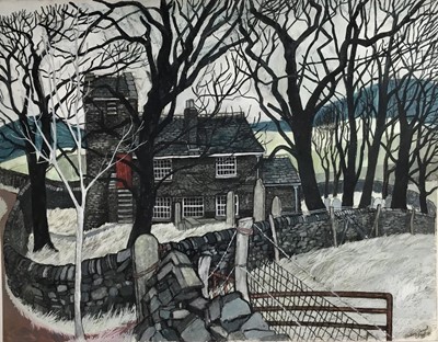 Lot 5 - *Dione Page (1936-2021) gouache and pastel on paper - ‘Jenkins Chapel’, signed titled and dated ‘86, 78cm x 60cm unframed