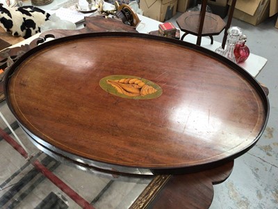 Lot 105 - Edwardian inlaid mahogany oval tray