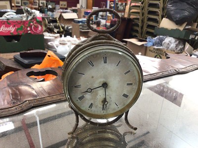 Lot 91 - Victorian desk clock in drum shape brass case