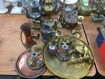 Lot 588 - 19th century Indian brass vase and other metalware