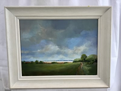 Lot 61 - David Slater (b.1943) acrylic on board - ‘Low Tide’, monogrammed, 39cm x 29cm, framed