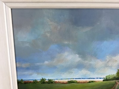 Lot 61 - David Slater (b.1943) acrylic on board - ‘Low Tide’, monogrammed, 39cm x 29cm, framed