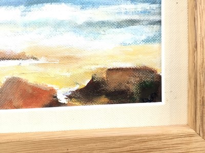 Lot 60 - David Slater (b.1943) acrylic on board - ‘Distant Sails’, monogrammed, 21cm x 16cm, framed