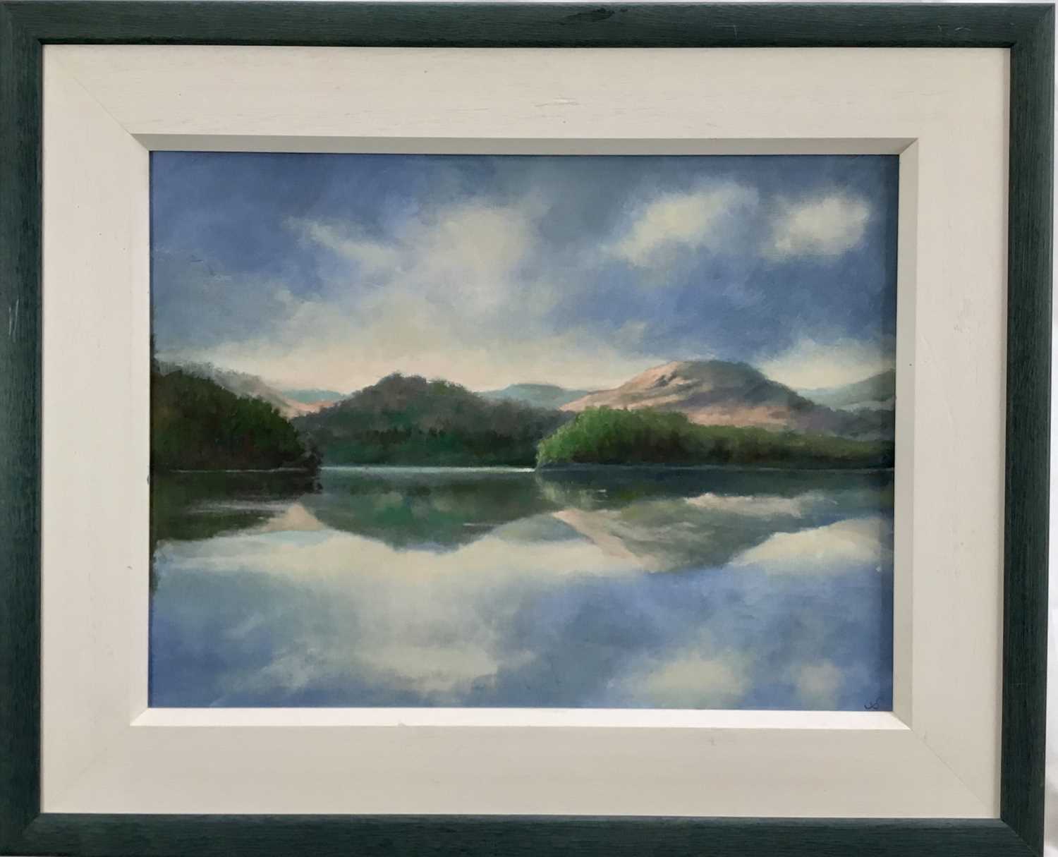 Lot 68 - David Slater (b.1943) oil on board - ‘Still Morning, Grassmere’, monogrammed, 40cm x 30cm, framed
