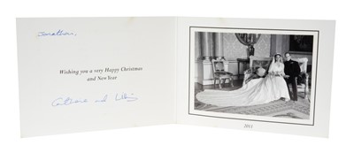 Lot 130 - T.R.H. The Duke and Duchess of Cambridge (now TRH The Prince and Princess of Wales) signed 2011 Christmas cards with envelope
