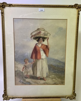 Lot 1269 - Paul Falconer Poole (1807-1879), watercolour, Travelling to Market, signed, indistinctly dated, 49cm x 37cm, in glazed gilt frame