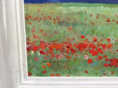Lot 49 - James Hewitt (b. 1934) two works, oil on board - ‘Early Summer Landscape Distant Blackwater’ and ‘Late July Cornfield’, signed and dated 2008, framed