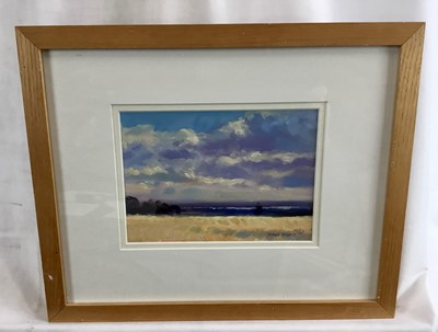 Lot 55 - James Hewitt (b. 1934) two works, oil on board - ‘The Blackwater in August’, signed, 20.5cm x 14.5cm and ‘Clouds over the Blackwater’, 22.5cm x 17.5cm both framed