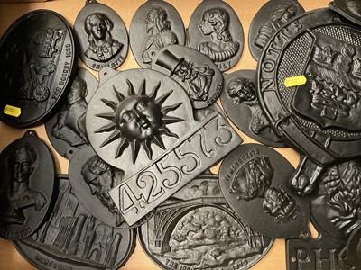 Lot 190 - Collection of Victorian style cast iron plaques