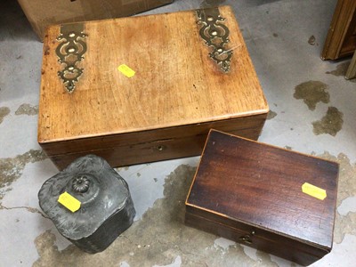 Lot 57 - Miniature 19th century mahogany chest of drawers, together with two other Victorian boxes