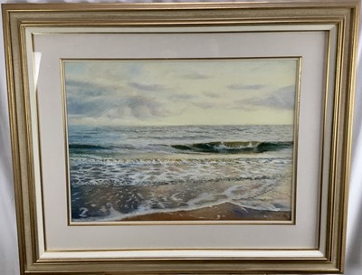 Lot 151 - Graham Painter (1947-2007), pastel - Seashore, signed, 55cm x 75cm, in glazed gilt frame