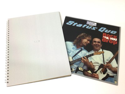 Lot 373 - Madonna 'Sex' book with steel covers no. 0759148, Status Quo Rock til you drop booklet (2)