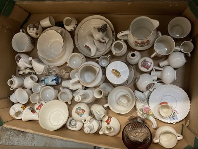 Lot 202 - Collection of Goss souvenir china, silver plated items