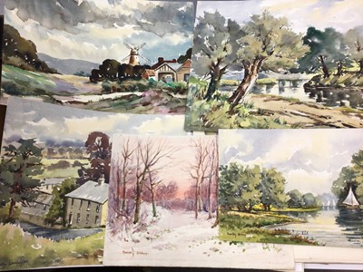 Lot 416 - Twelve Dorothy Bishop watercolour studies together with other unframed works