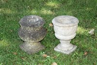 Lot 1146 - Antique marble urn of tapered form, Carsved...