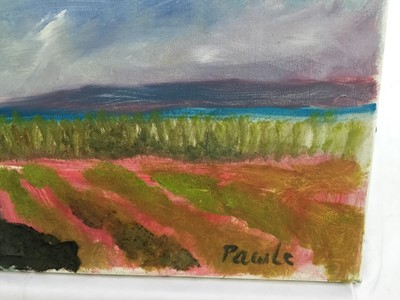 Lot 71 - *John Hanbury Pawle (1915-2010) oil on canvas - landscape with palm trees, 51cm x 41cm, signed, unframed