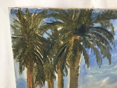 Lot 71 - *John Hanbury Pawle (1915-2010) oil on canvas - landscape with palm trees, 51cm x 41cm, signed, unframed