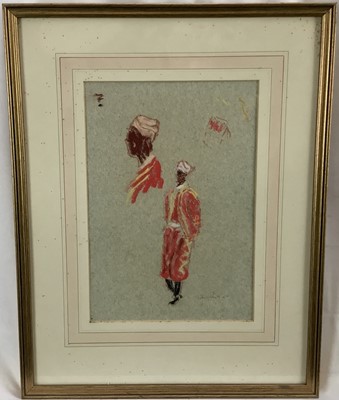 Lot 192 - *John Hanbury Pawle (1915-2010) two pastel drawings - 'Doorman at the Minza, Tangier', and 'Moroccan Women' both signed and dated '90 and titled verso, both 20.5cm x 30cm in glazed frames