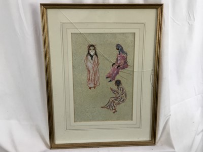 Lot 80 - *John Hanbury Pawle (1915-2010) two pastel drawings - 'Doorman at the Minza, Tangier', and 'Moroccan Women' both signed and dated '90 and titled verso, both 20.5cm x 30cm in glazed frames