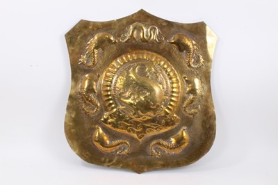 Lot 2648 - Arts & Crafts brass shield