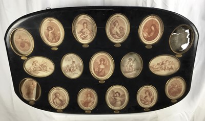 Lot 274 - After Bartolozzi: ebonised framed prints - Provenance: Creech Grange, Dorset
