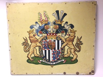 Lot 113 - Admiral The Right Hon. Earl Mountbatten of Burma K.G.painted coat of arms on board