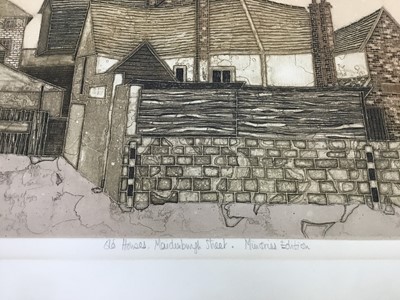 Lot 131 - Valerie Thornton (1931-1991) signed limited edition etching and aquatint - 'Old Houses, Maidenburgh Street, dated '76, unframed, 48cm x 68cm