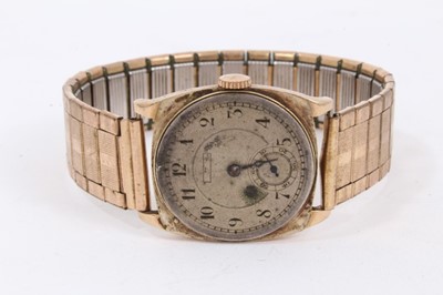 Lot 588 - 9ct gold Rolex on plated expandable bracelet