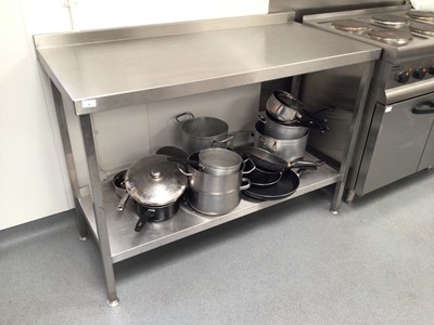 Lot 9 - A wall standing stainless steel preparation bench, with undershelf, 1300 mm