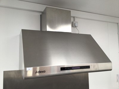 Lot 11 - An Adela stainless steel fume canopy, cable and plug, 900 mm x 630 mm