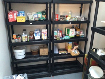 Lot 20 - Four black plastic five tier racking units, 910 mm wide