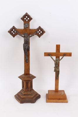 Lot 953 - Two carved wooden crucifixes.  
To be sold by direction of the Canonesses of the Holy Sepulchre