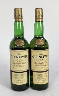 Lot 18 - Whisky - two bottles, The Glenlivet Pure Single Malt Scotch Whisky aged 12 years,70cl. 40%