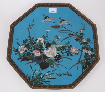 Lot 1002 - Large Japanese cloisonne dish