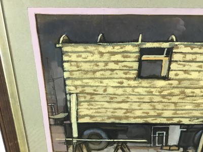 Lot 96 - Douglas Pittuck (1911-1993), mixed media on paper, Workshop interior, signed and dated 1956, 36 x 49cm, glazed frame