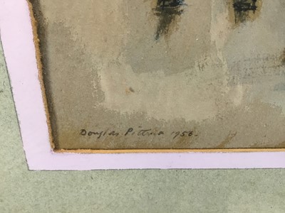Lot 96 - Douglas Pittuck (1911-1993), mixed media on paper, Workshop interior, signed and dated 1956, 36 x 49cm, glazed frame