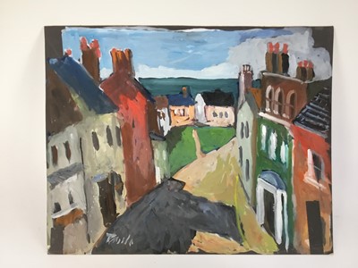Lot 81 - *John Hanbury Pawle (1915-2010) gouache works on paper - some signed, to include landscapes of 'The Tua' river, Portugal, and 'Le Fournil Restaurant, Mougins', all approx 53cm x 43cm, unframed